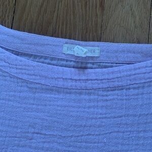 Eileen Fisher Lilac Gauze Cotton Top XL